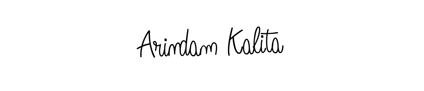 The best way (Angelique-Rose-font-FFP) to make a short signature is to pick only two or three words in your name. The name Arindam Kalita include a total of six letters. For converting this name. Arindam Kalita signature style 5 images and pictures png