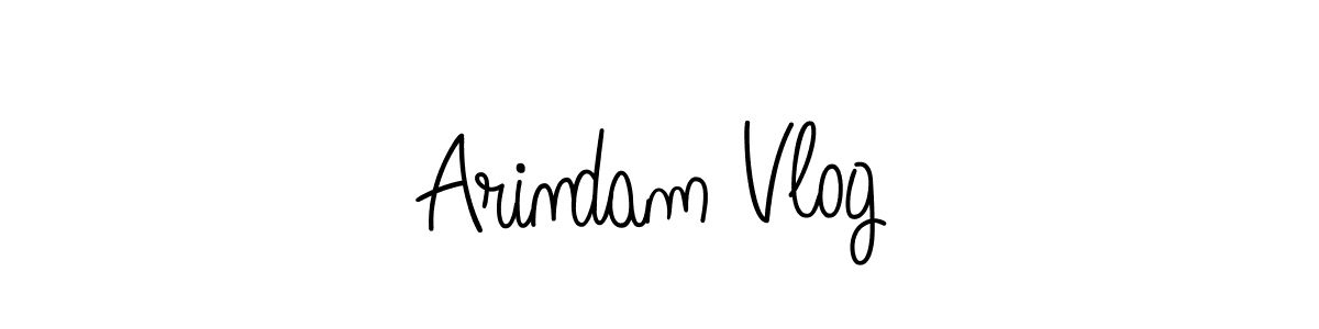 Use a signature maker to create a handwritten signature online. With this signature software, you can design (Angelique-Rose-font-FFP) your own signature for name Arindam Vlog. Arindam Vlog signature style 5 images and pictures png