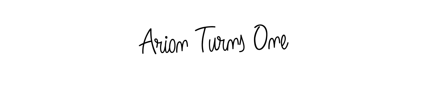 How to make Arion Turns One name signature. Use Angelique-Rose-font-FFP style for creating short signs online. This is the latest handwritten sign. Arion Turns One signature style 5 images and pictures png