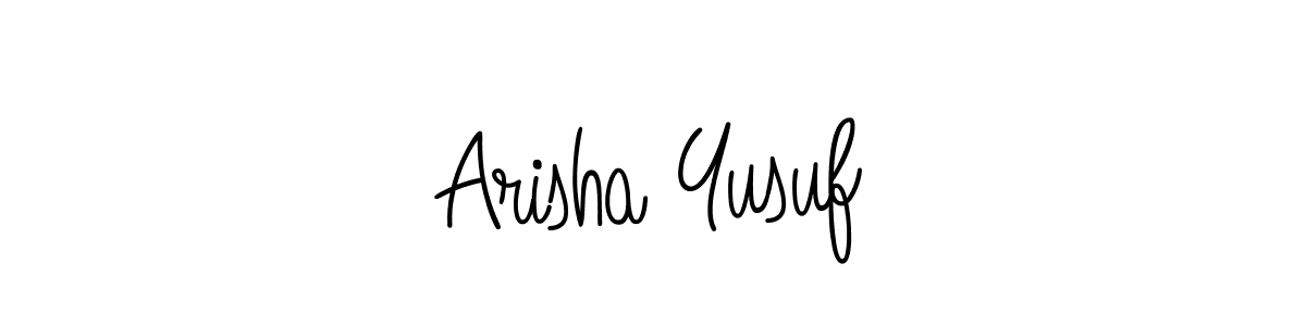 Create a beautiful signature design for name Arisha Yusuf. With this signature (Angelique-Rose-font-FFP) fonts, you can make a handwritten signature for free. Arisha Yusuf signature style 5 images and pictures png