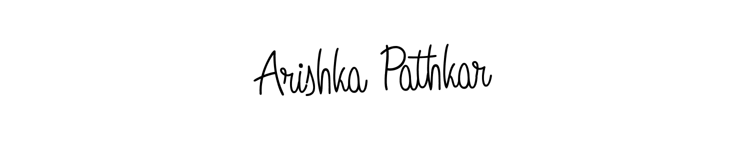 The best way (Angelique-Rose-font-FFP) to make a short signature is to pick only two or three words in your name. The name Arishka Pathkar include a total of six letters. For converting this name. Arishka Pathkar signature style 5 images and pictures png