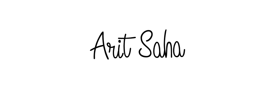 Use a signature maker to create a handwritten signature online. With this signature software, you can design (Angelique-Rose-font-FFP) your own signature for name Arit Saha. Arit Saha signature style 5 images and pictures png