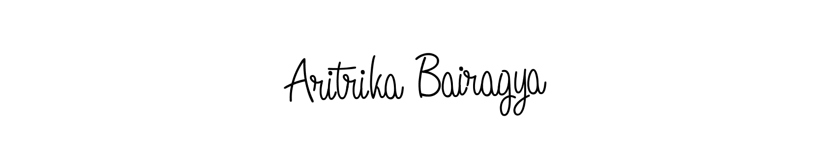 You should practise on your own different ways (Angelique-Rose-font-FFP) to write your name (Aritrika Bairagya) in signature. don't let someone else do it for you. Aritrika Bairagya signature style 5 images and pictures png