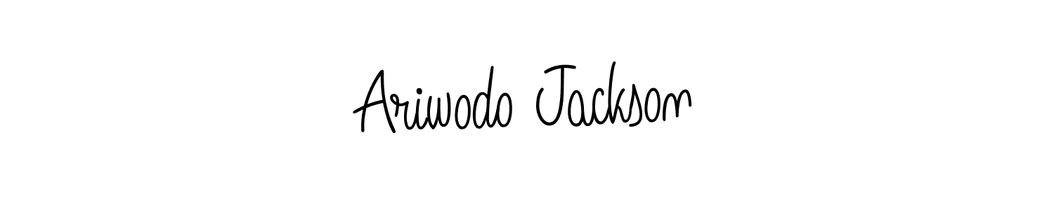 Make a beautiful signature design for name Ariwodo Jackson. With this signature (Angelique-Rose-font-FFP) style, you can create a handwritten signature for free. Ariwodo Jackson signature style 5 images and pictures png