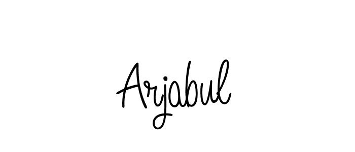 You should practise on your own different ways (Angelique-Rose-font-FFP) to write your name (Arjabul) in signature. don't let someone else do it for you. Arjabul signature style 5 images and pictures png