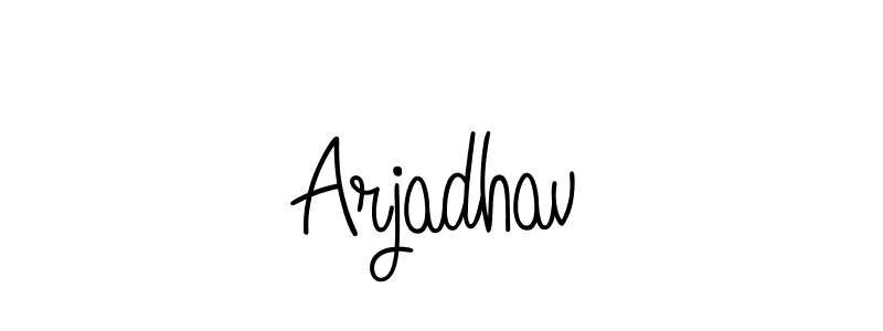 Design your own signature with our free online signature maker. With this signature software, you can create a handwritten (Angelique-Rose-font-FFP) signature for name Arjadhav. Arjadhav signature style 5 images and pictures png