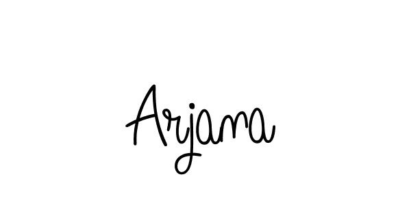 Use a signature maker to create a handwritten signature online. With this signature software, you can design (Angelique-Rose-font-FFP) your own signature for name Arjana. Arjana signature style 5 images and pictures png