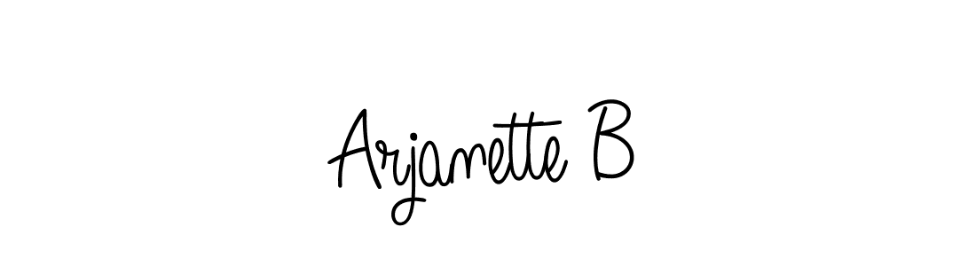 It looks lik you need a new signature style for name Arjanette B. Design unique handwritten (Angelique-Rose-font-FFP) signature with our free signature maker in just a few clicks. Arjanette B signature style 5 images and pictures png