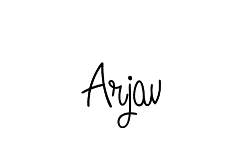 How to make Arjav name signature. Use Angelique-Rose-font-FFP style for creating short signs online. This is the latest handwritten sign. Arjav signature style 5 images and pictures png