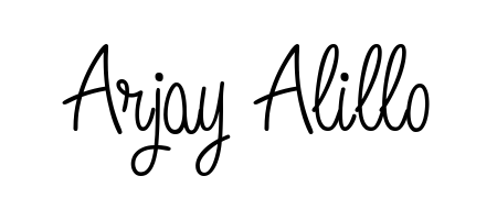Create a personalized artistic stamp with Arjay Alillo in Angelique-Rose-font-FFP font. Perfect for visual artists, designers, and influencers. Arjay Alillo signature style 5 images and pictures png