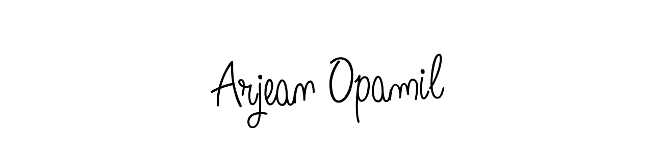 Arjean Opamil stylish signature style. Best Handwritten Sign (Angelique-Rose-font-FFP) for my name. Handwritten Signature Collection Ideas for my name Arjean Opamil. Arjean Opamil signature style 5 images and pictures png