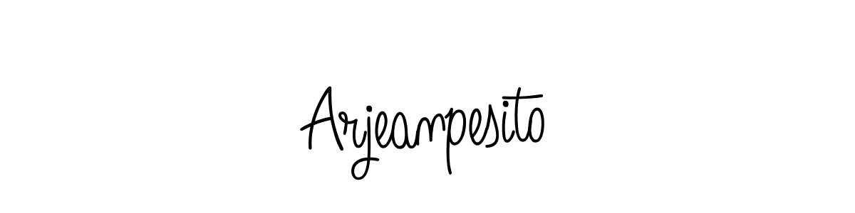 Use a signature maker to create a handwritten signature online. With this signature software, you can design (Angelique-Rose-font-FFP) your own signature for name Arjeanpesito. Arjeanpesito signature style 5 images and pictures png