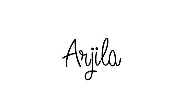 Design your own signature with our free online signature maker. With this signature software, you can create a handwritten (Angelique-Rose-font-FFP) signature for name Arjila. Arjila signature style 5 images and pictures png