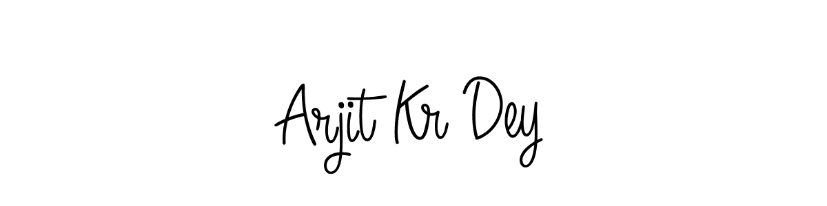 You should practise on your own different ways (Angelique-Rose-font-FFP) to write your name (Arjit Kr Dey) in signature. don't let someone else do it for you. Arjit Kr Dey signature style 5 images and pictures png