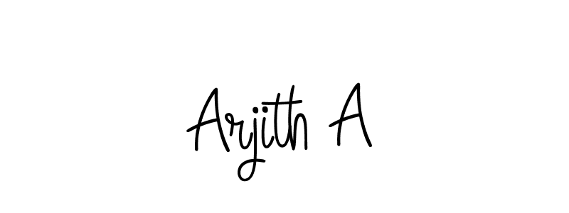 Design your own signature with our free online signature maker. With this signature software, you can create a handwritten (Angelique-Rose-font-FFP) signature for name Arjith A. Arjith A signature style 5 images and pictures png
