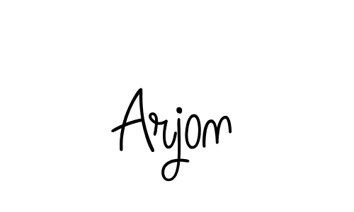 How to make Arjon name signature. Use Angelique-Rose-font-FFP style for creating short signs online. This is the latest handwritten sign. Arjon signature style 5 images and pictures png