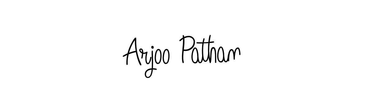 Create a beautiful signature design for name Arjoo Pathan. With this signature (Angelique-Rose-font-FFP) fonts, you can make a handwritten signature for free. Arjoo Pathan signature style 5 images and pictures png