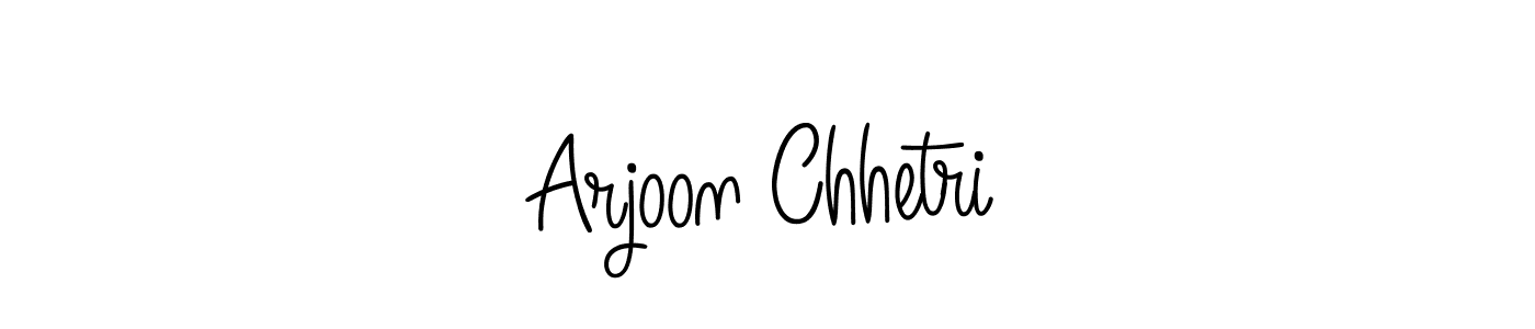 You should practise on your own different ways (Angelique-Rose-font-FFP) to write your name (Arjoon Chhetri) in signature. don't let someone else do it for you. Arjoon Chhetri signature style 5 images and pictures png