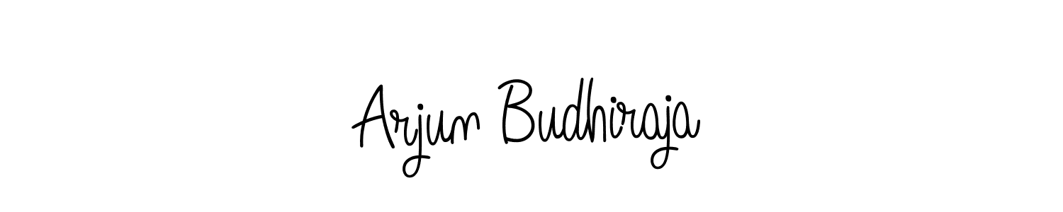 You should practise on your own different ways (Angelique-Rose-font-FFP) to write your name (Arjun Budhiraja) in signature. don't let someone else do it for you. Arjun Budhiraja signature style 5 images and pictures png