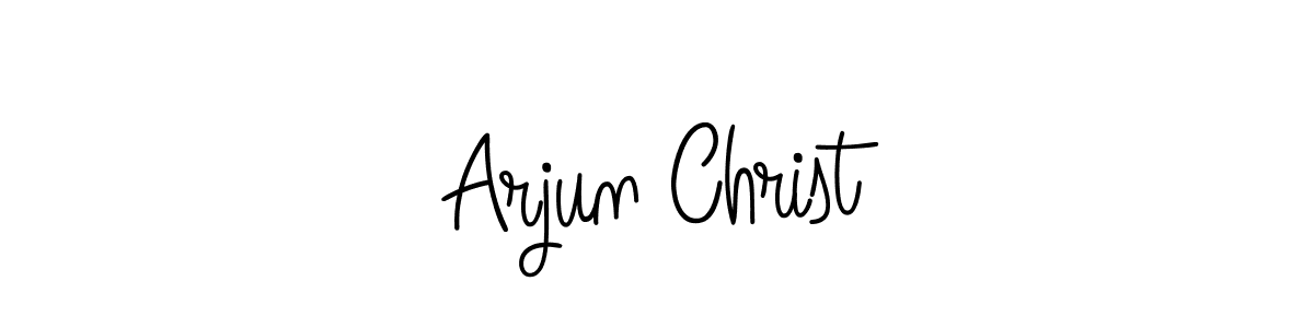 You should practise on your own different ways (Angelique-Rose-font-FFP) to write your name (Arjun Christ) in signature. don't let someone else do it for you. Arjun Christ signature style 5 images and pictures png