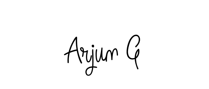 Use a signature maker to create a handwritten signature online. With this signature software, you can design (Angelique-Rose-font-FFP) your own signature for name Arjun G. Arjun G signature style 5 images and pictures png