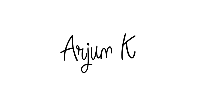 Use a signature maker to create a handwritten signature online. With this signature software, you can design (Angelique-Rose-font-FFP) your own signature for name Arjun K. Arjun K signature style 5 images and pictures png