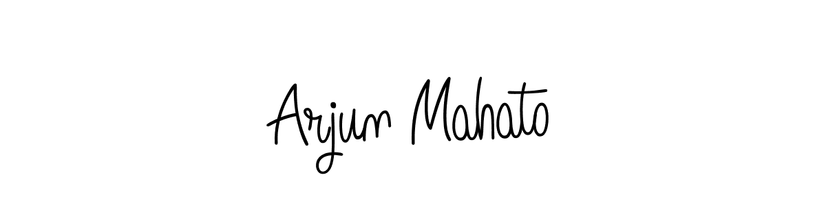 The best way (Angelique-Rose-font-FFP) to make a short signature is to pick only two or three words in your name. The name Arjun Mahato include a total of six letters. For converting this name. Arjun Mahato signature style 5 images and pictures png