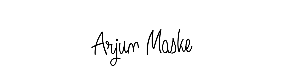 Use a signature maker to create a handwritten signature online. With this signature software, you can design (Angelique-Rose-font-FFP) your own signature for name Arjun Maske. Arjun Maske signature style 5 images and pictures png