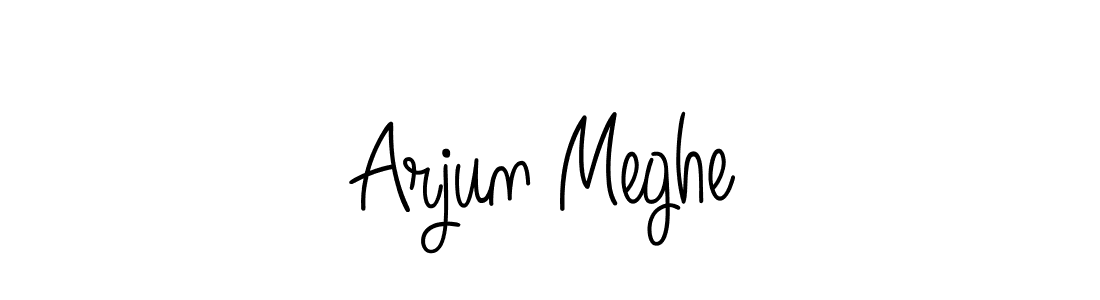You should practise on your own different ways (Angelique-Rose-font-FFP) to write your name (Arjun Meghe) in signature. don't let someone else do it for you. Arjun Meghe signature style 5 images and pictures png