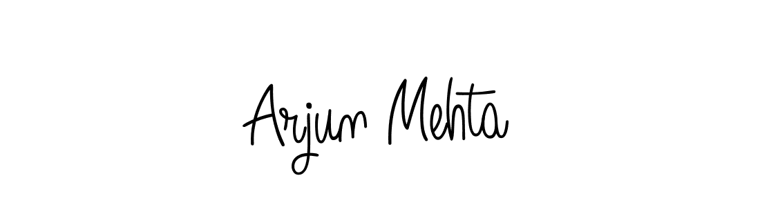 You should practise on your own different ways (Angelique-Rose-font-FFP) to write your name (Arjun Mehta) in signature. don't let someone else do it for you. Arjun Mehta signature style 5 images and pictures png