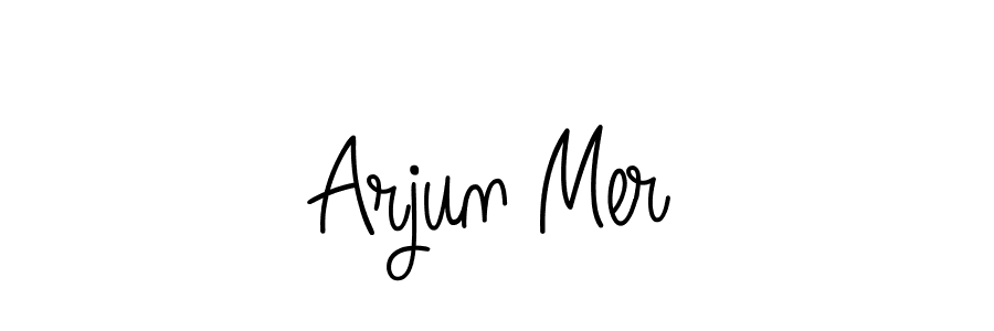 The best way (Angelique-Rose-font-FFP) to make a short signature is to pick only two or three words in your name. The name Arjun Mer include a total of six letters. For converting this name. Arjun Mer signature style 5 images and pictures png