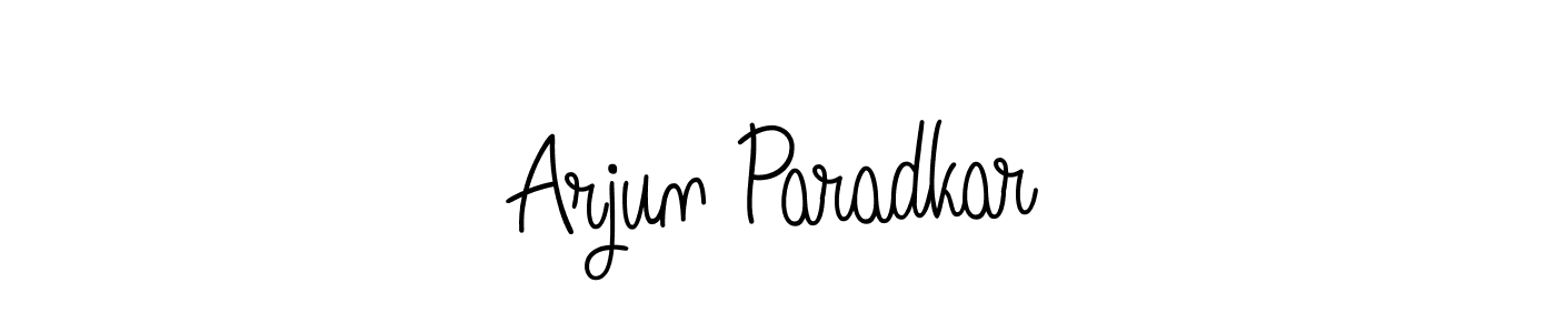 You should practise on your own different ways (Angelique-Rose-font-FFP) to write your name (Arjun Paradkar) in signature. don't let someone else do it for you. Arjun Paradkar signature style 5 images and pictures png