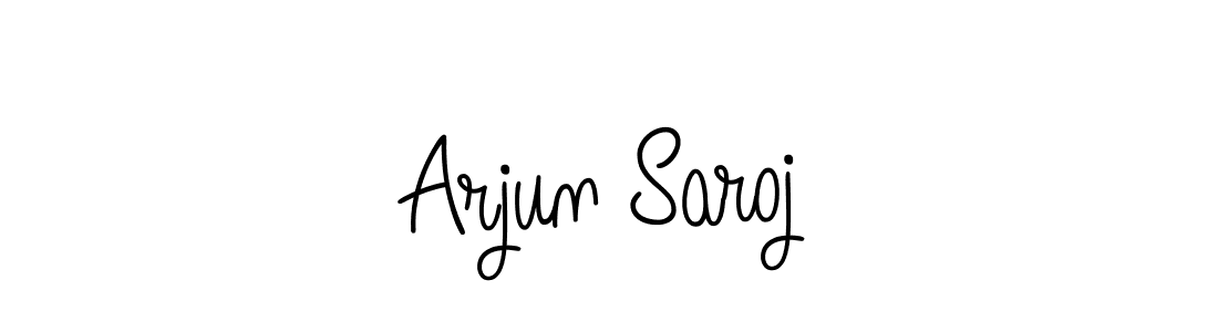 The best way (Angelique-Rose-font-FFP) to make a short signature is to pick only two or three words in your name. The name Arjun Saroj include a total of six letters. For converting this name. Arjun Saroj signature style 5 images and pictures png