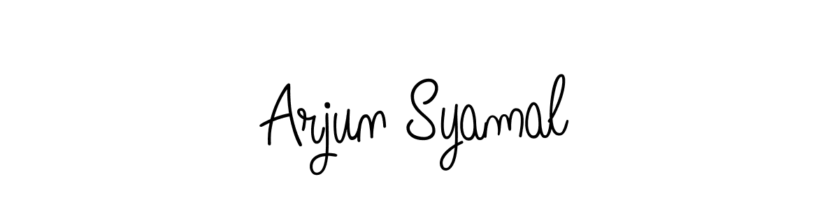 You should practise on your own different ways (Angelique-Rose-font-FFP) to write your name (Arjun Syamal) in signature. don't let someone else do it for you. Arjun Syamal signature style 5 images and pictures png