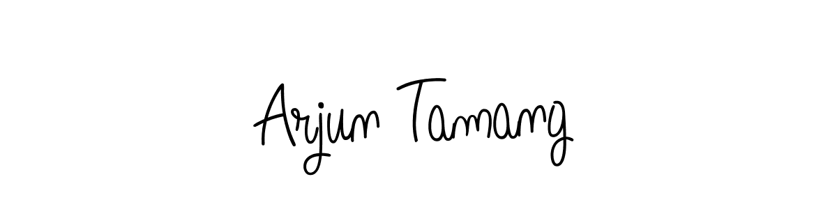 The best way (Angelique-Rose-font-FFP) to make a short signature is to pick only two or three words in your name. The name Arjun Tamang include a total of six letters. For converting this name. Arjun Tamang signature style 5 images and pictures png