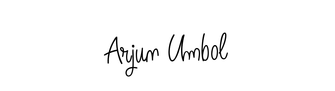 How to make Arjun Umbol name signature. Use Angelique-Rose-font-FFP style for creating short signs online. This is the latest handwritten sign. Arjun Umbol signature style 5 images and pictures png