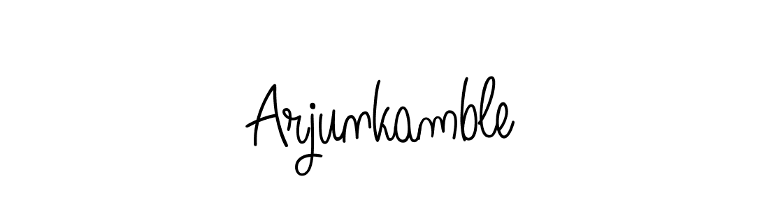 You should practise on your own different ways (Angelique-Rose-font-FFP) to write your name (Arjunkamble) in signature. don't let someone else do it for you. Arjunkamble signature style 5 images and pictures png