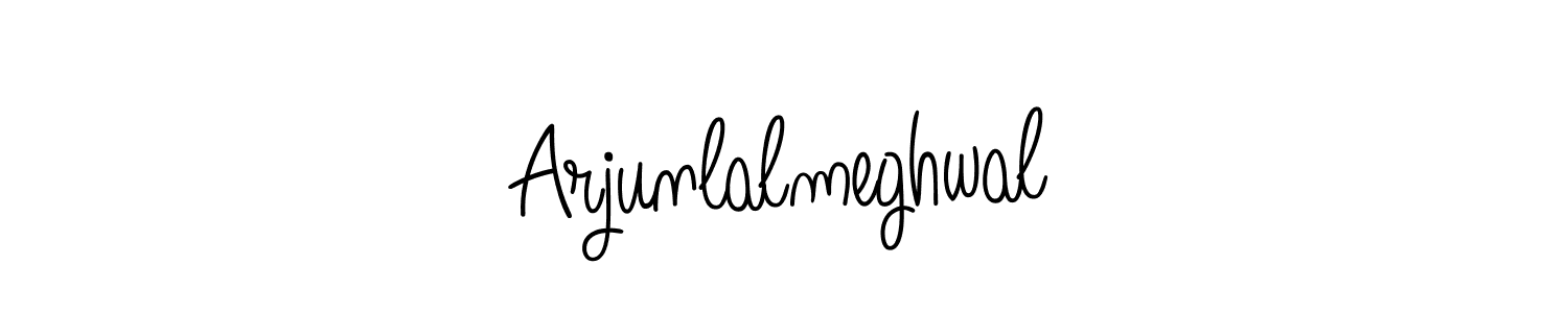 Use a signature maker to create a handwritten signature online. With this signature software, you can design (Angelique-Rose-font-FFP) your own signature for name Arjunlalmeghwal. Arjunlalmeghwal signature style 5 images and pictures png
