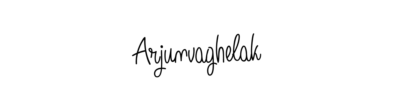 The best way (Angelique-Rose-font-FFP) to make a short signature is to pick only two or three words in your name. The name Arjunvaghelak include a total of six letters. For converting this name. Arjunvaghelak signature style 5 images and pictures png