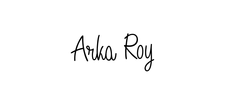 How to make Arka Roy name signature. Use Angelique-Rose-font-FFP style for creating short signs online. This is the latest handwritten sign. Arka Roy signature style 5 images and pictures png