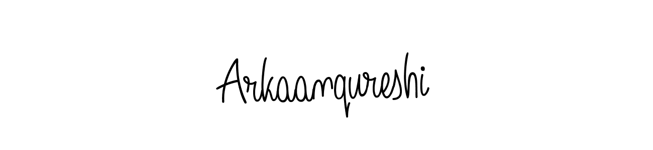 Use a signature maker to create a handwritten signature online. With this signature software, you can design (Angelique-Rose-font-FFP) your own signature for name Arkaanqureshi. Arkaanqureshi signature style 5 images and pictures png