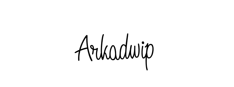 Make a beautiful signature design for name Arkadwip. With this signature (Angelique-Rose-font-FFP) style, you can create a handwritten signature for free. Arkadwip signature style 5 images and pictures png