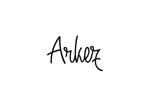 Use a signature maker to create a handwritten signature online. With this signature software, you can design (Angelique-Rose-font-FFP) your own signature for name Arkez. Arkez signature style 5 images and pictures png