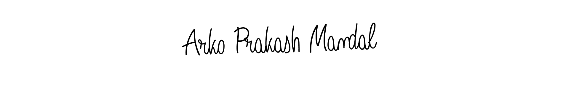 You should practise on your own different ways (Angelique-Rose-font-FFP) to write your name (Arko Prakash Mandal) in signature. don't let someone else do it for you. Arko Prakash Mandal signature style 5 images and pictures png