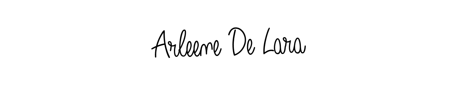 How to make Arleene De Lara name signature. Use Angelique-Rose-font-FFP style for creating short signs online. This is the latest handwritten sign. Arleene De Lara signature style 5 images and pictures png