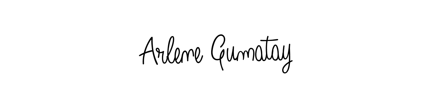 Use a signature maker to create a handwritten signature online. With this signature software, you can design (Angelique-Rose-font-FFP) your own signature for name Arlene Gumatay. Arlene Gumatay signature style 5 images and pictures png