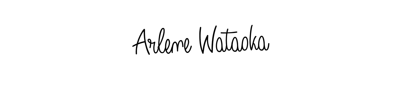 You should practise on your own different ways (Angelique-Rose-font-FFP) to write your name (Arlene Wataoka) in signature. don't let someone else do it for you. Arlene Wataoka signature style 5 images and pictures png