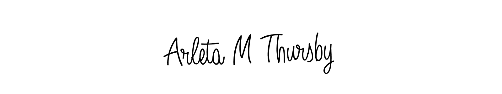 You should practise on your own different ways (Angelique-Rose-font-FFP) to write your name (Arleta M Thursby) in signature. don't let someone else do it for you. Arleta M Thursby signature style 5 images and pictures png