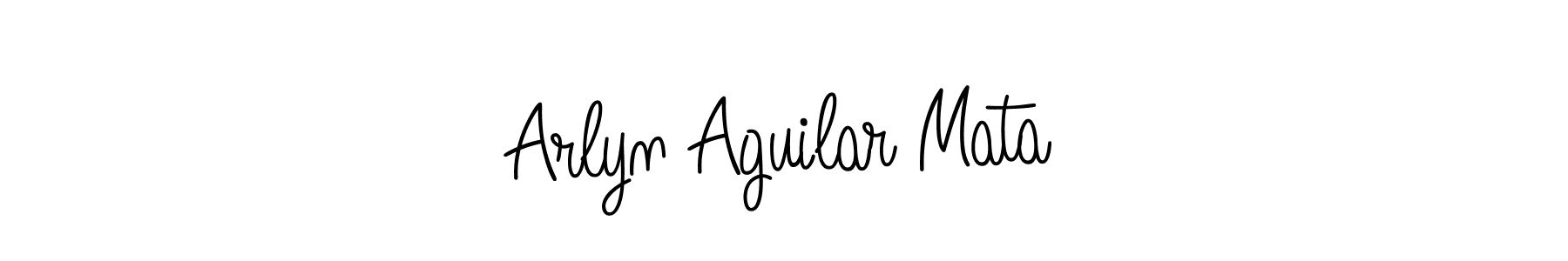 Use a signature maker to create a handwritten signature online. With this signature software, you can design (Angelique-Rose-font-FFP) your own signature for name Arlyn Aguilar Mata. Arlyn Aguilar Mata signature style 5 images and pictures png