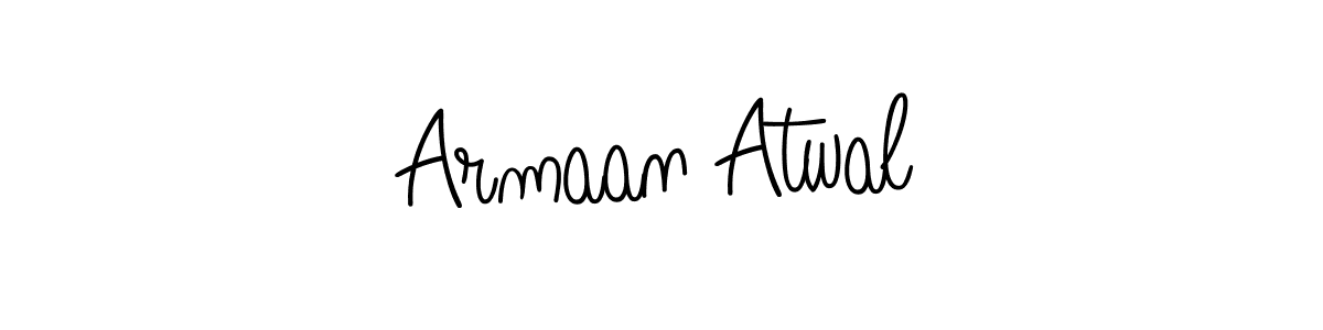 Make a beautiful signature design for name Armaan Atwal. With this signature (Angelique-Rose-font-FFP) style, you can create a handwritten signature for free. Armaan Atwal signature style 5 images and pictures png